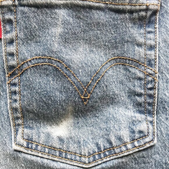 LEVI'S Wedgie Straight Luxor Again Wash Distressed Button Closure Womens 27 - Picture 8 of 11